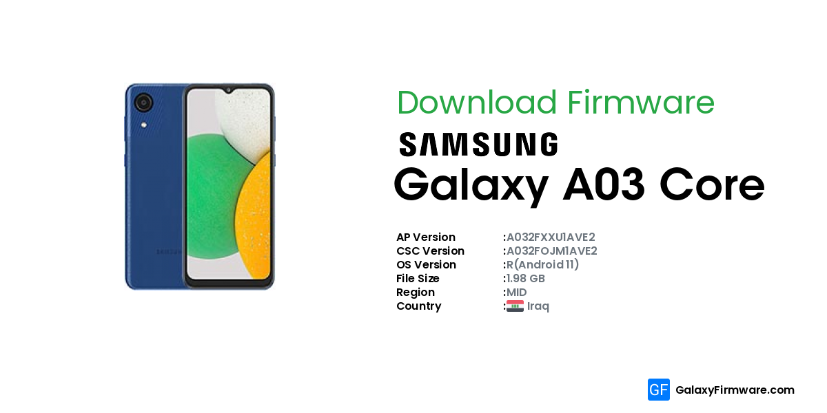 samsung a03 core update android 12 download