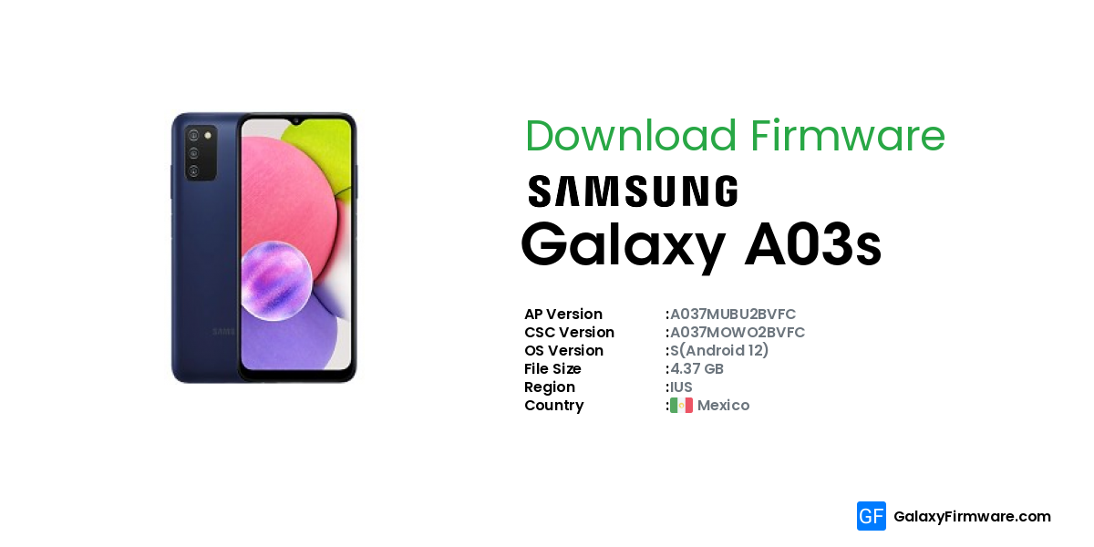 samsung a03s firmware android 12