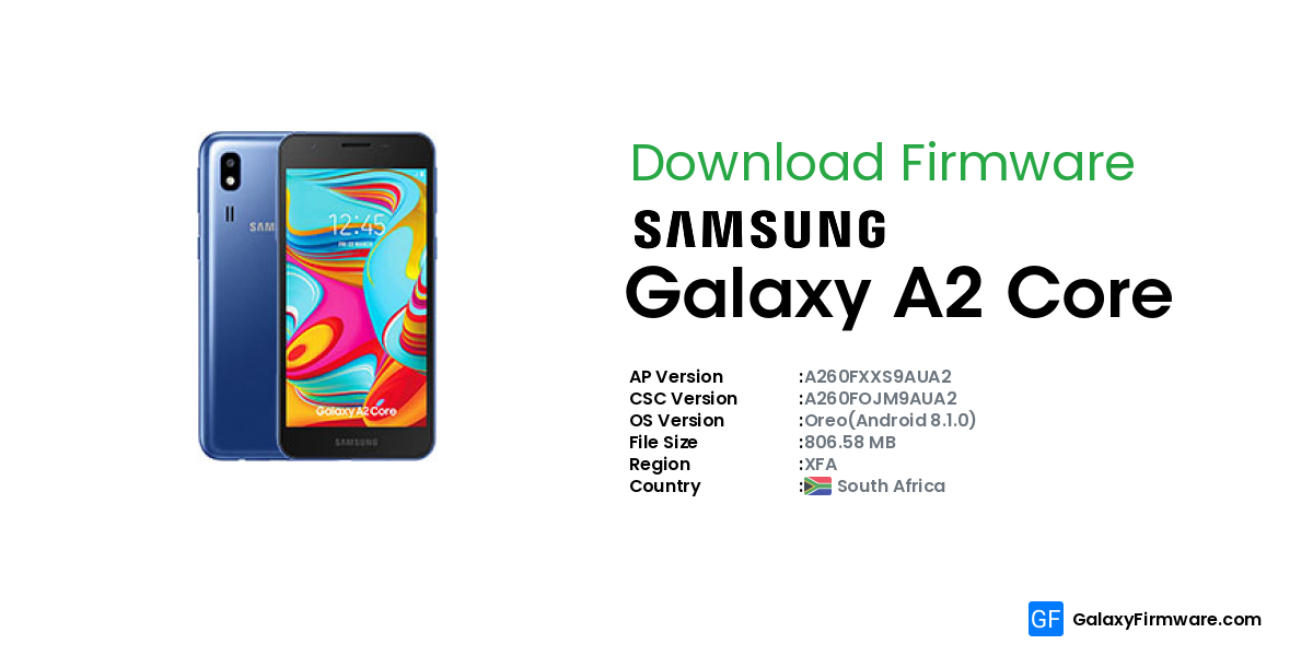 samsung galaxy a2 core firmware