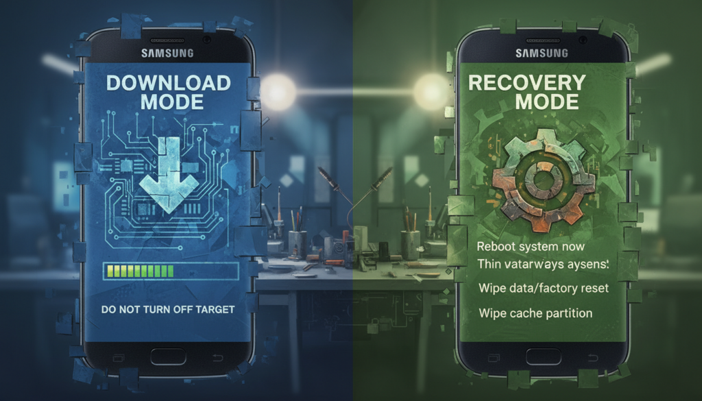 differences download mode and recovery mode